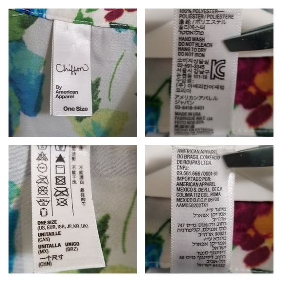 Vibrant Floral Blouse, Semisheer Fabric, Buttoned Front, One Size fits Most. - Picture 14 of 14